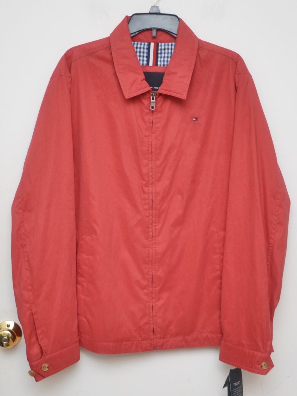 Tommy Hilfiger Men's Full Zip Micro Twill Gold Jacket BNWT Size XL